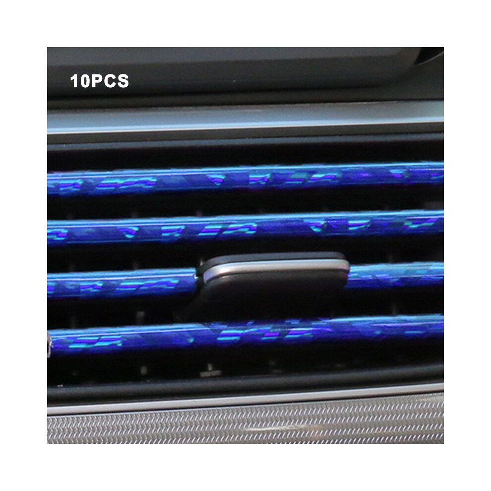 ( 2) 10Pcs 20Cm U-Shape Car Ac Outlet Decor Strips Blue 123643755745