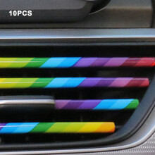 (Colour) 10PCS 20CM U-Shape Car AC Outlet Decorative Trim Strips