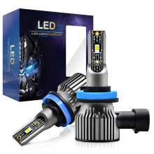 (For H8/H9/H11) 2PCS LED White Headlight 12000LM 120W 6500K Spotlight Waterproof Driving Lights