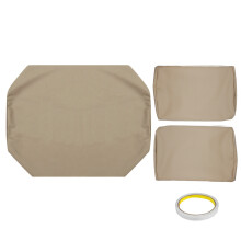 (Beige) 3Pcs Golf Cart Seat Replacement PU Cover for PRE-2000 DS Golf Carts 1982-2000