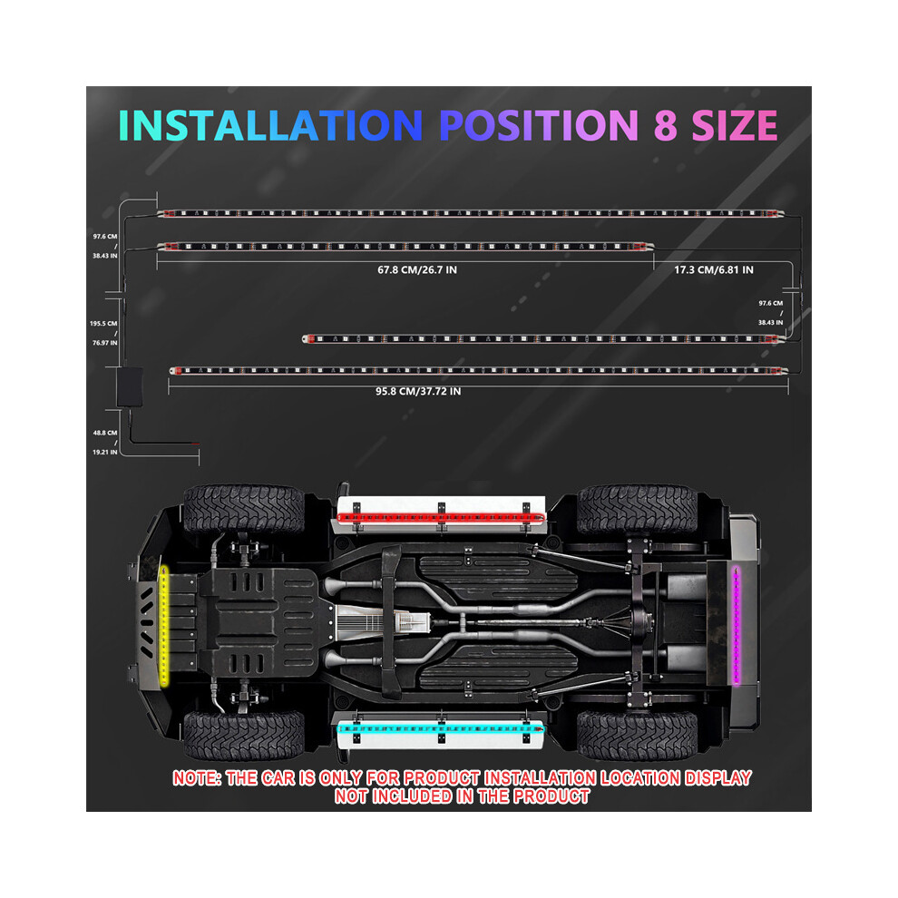 (60*90) Rgb Led Car Neon Chassis Atmosphere Lamp Kit For Ford Dodge Suv Atv Utv Light 110691658661