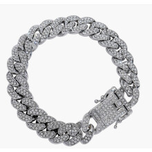 (Silver 8 inches) Hip Hop Alloy Snake Bone Jewelry Anklet Couple Bracelet Punk Necklace Wild Cuban Necklace