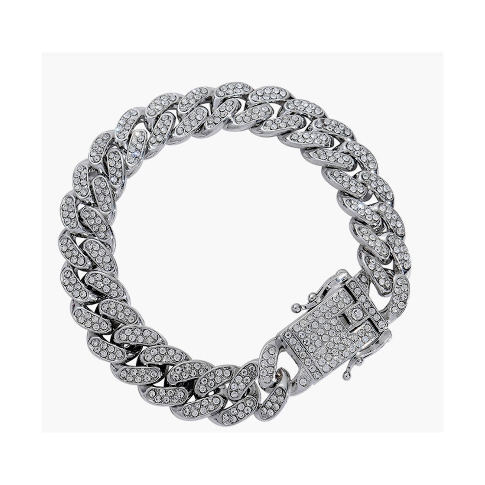 Silver ( 8 Inches) Hip Hop Alloy Snake Bone Jewelry Anklet Couple Bracelet Punk Necklace Wild Cuban Necklace