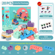 (20PCS) Soft Large Particle DIY Assembly Building Blocks Baby Educational Chewing Toys