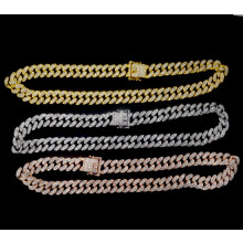 (Rose gold 20 inches) Hip Hop Alloy Snake Bone Jewelry Anklet Couple Bracelet Punk Necklace Wild Cuban Necklace