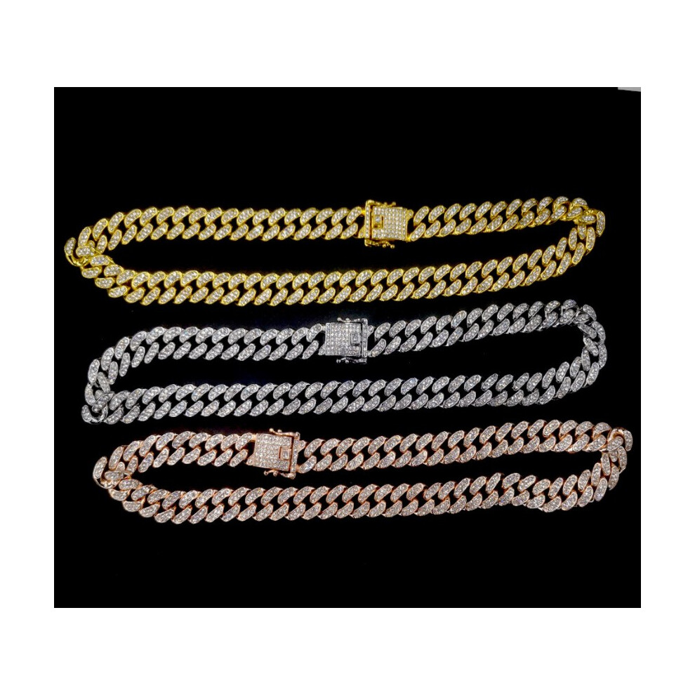 Gold (Rose 8 Inches) Hip Hop Alloy Snake Bone Jewelry Anklet Couple Bracelet Punk Necklace Wild Cuban Necklace