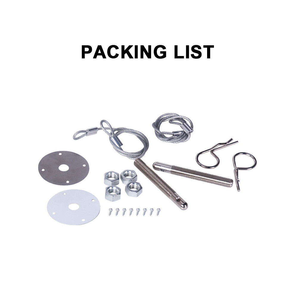 Cable Pull Hood Locks Set Universal Stainless Steel Hood Pins Bonnet Lock Pin 110691658890