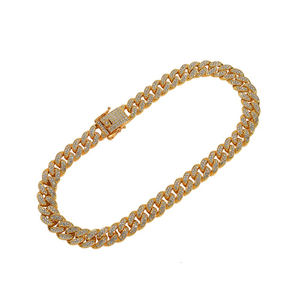 Golden ( 20 Inches) Hip Hop Alloy Snake Bone Jewelry Anklet Couple Bracelet Punk Necklace Wild Cuban Necklace