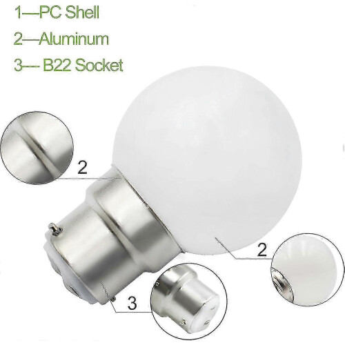 Dimmable B22 LED Bulb 3W Golf Ball Light compatible with Warm White Lighting 2