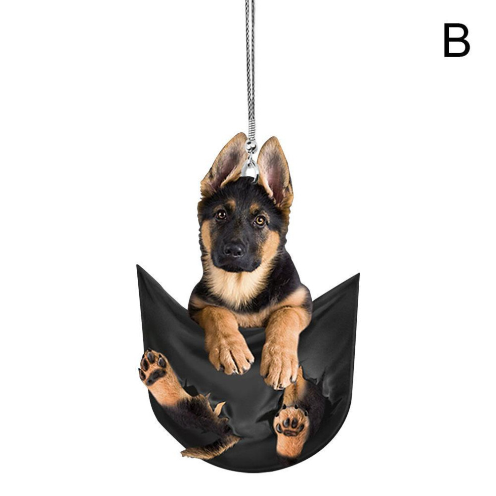 (B) Cute Puppy Hanging Ornament - Colorful Dog Charm For Car Rearview Mirror 123643773268