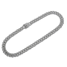 (Silver 20 inches) Hip Hop Alloy Snake Bone Jewelry Anklet Couple Bracelet Punk Necklace Wild Cuban Necklace