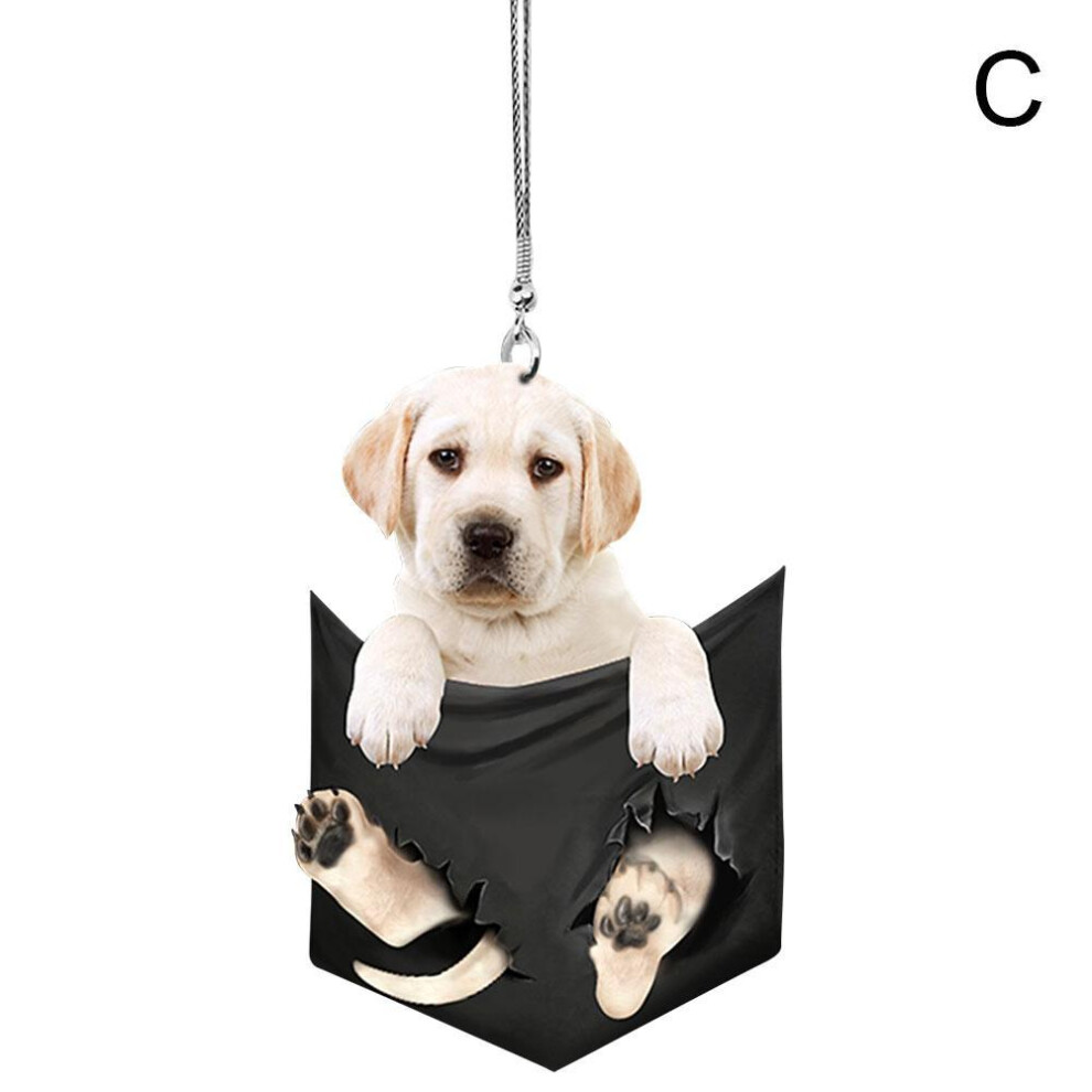 (C) Funny Car Rearview Mirror Cute Pocket Pendant Hanging Puppy Colorful Dog Ornament 110691679666