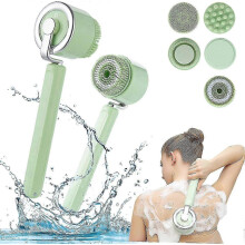 2025 Electric Body Brush Back Scrubber for Shower 5-in-1 Rechargeable Exfoliating Back Brush Non-slip Long Handle Deep Cleansing Massaging Spin Brush