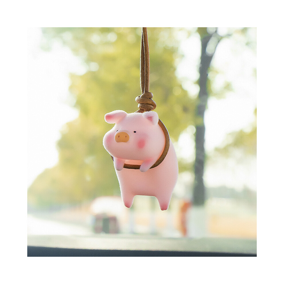 (The Paddy Pig Without The Pendant) Cute Pig Car Accessorie Swing Pig Car Pendant Auto Rearview Mirror Pendants Birthday Gift 110691679703