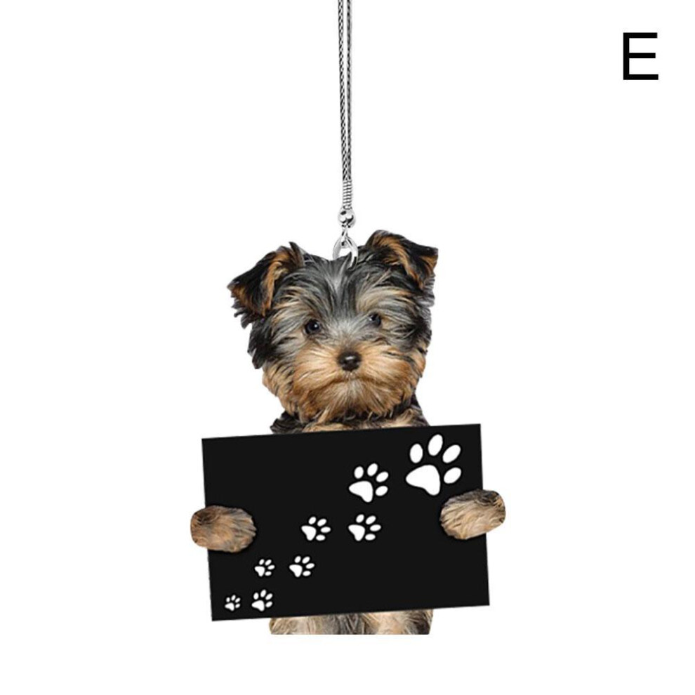 (E) Funny Car Rearview Mirror Cute Pocket Pendant Hanging Puppy Colorful Dog Ornament 110691679680