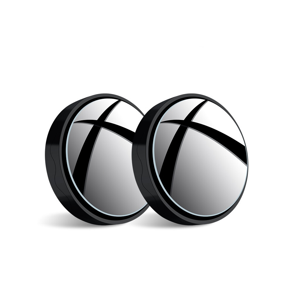 Black (Black) New 2 Pcs Car Suction Cup Mount Auxiliary Rearview Mirror 360 Degree Rotating