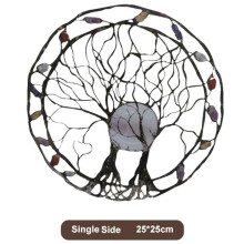 (Single side) Tree of Life Metal Wall Art - 9.8in Circle of Life Plaque