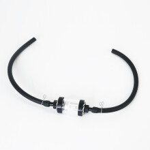(Black) Motorcycle Inner Fuel Filter Gasoline Filters + Petrol Fuel Line Hose + Clips