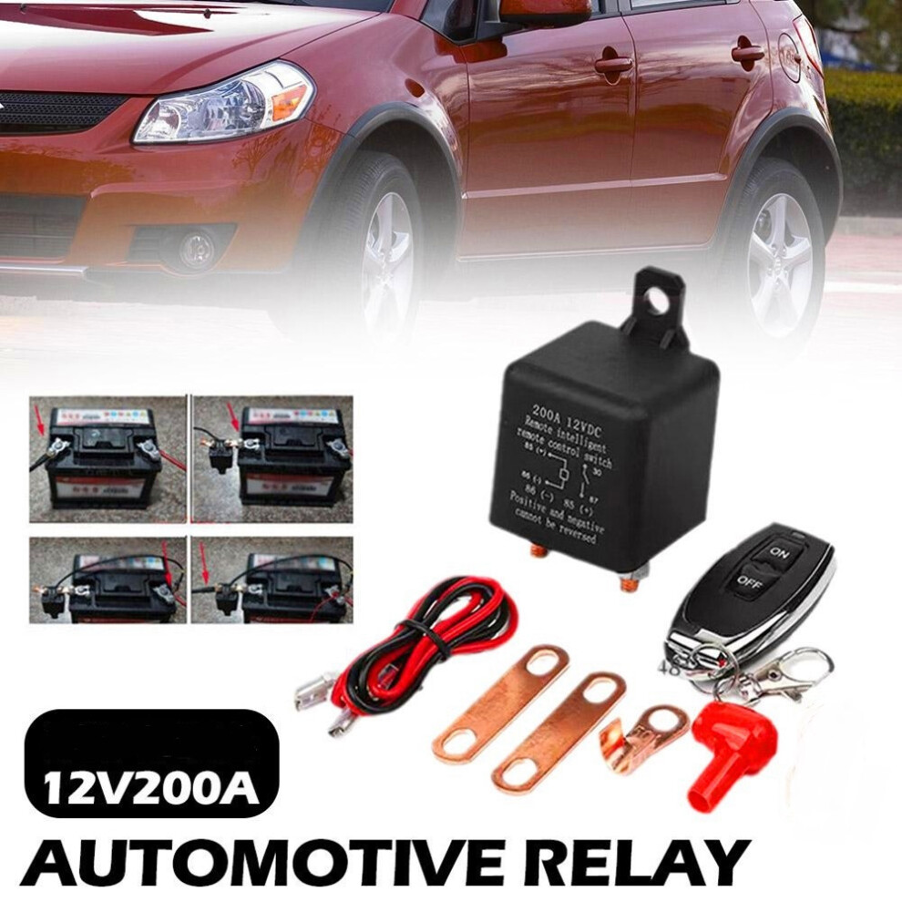 Universal Disconnect Wireless Car Battery Isolator 12V 200A 2Pcs Remote Control 123643765621