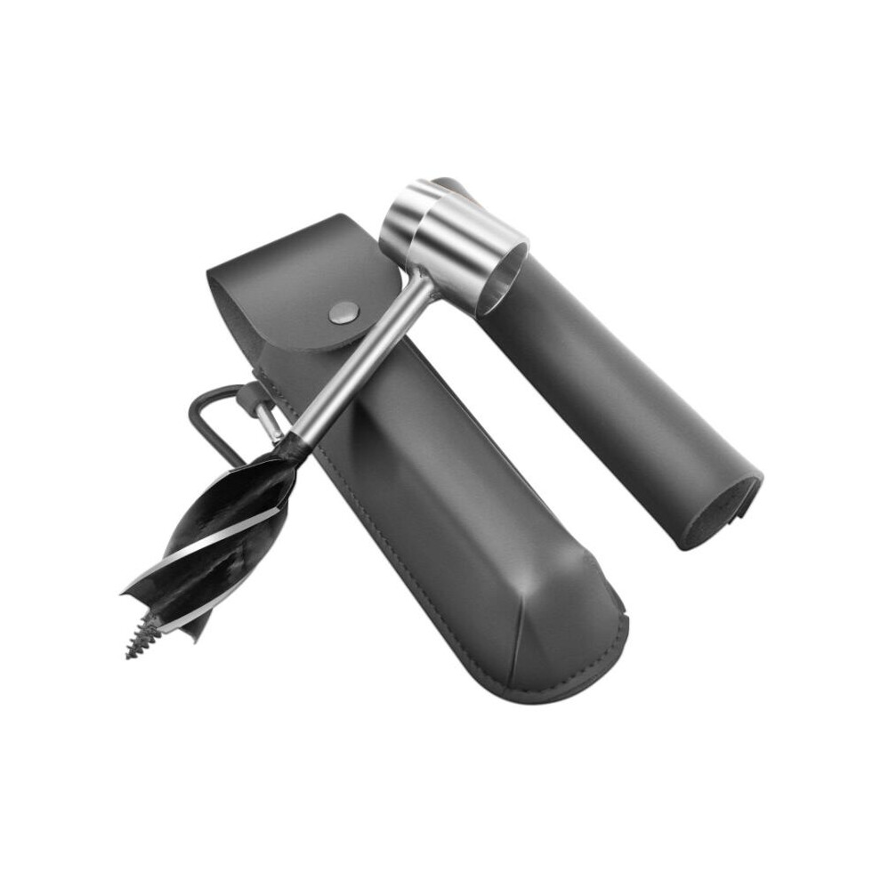(Grey Pu Leather Case) Durable Survival Tools For Bushcraft Hand Auger Wrench Wood Drill Outdoor 110691703644
