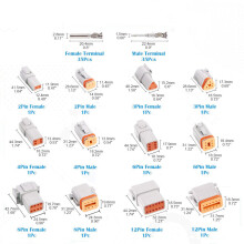 82PCS New Deutsch DT Connector Plug Kit 
for 22-16 AWG Stamped Contact Kit