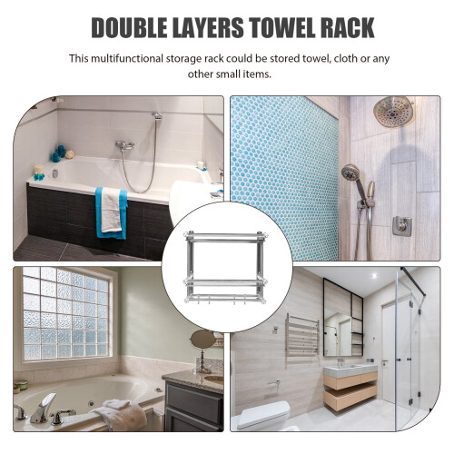 Stainless Steel Double-Tier Towel Rack 2