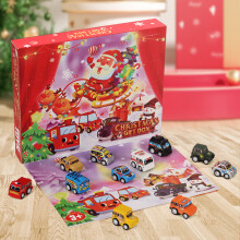 Christmas Countdown Advent Calendar Pull Back Car Surprise Blind Box Gift Decor