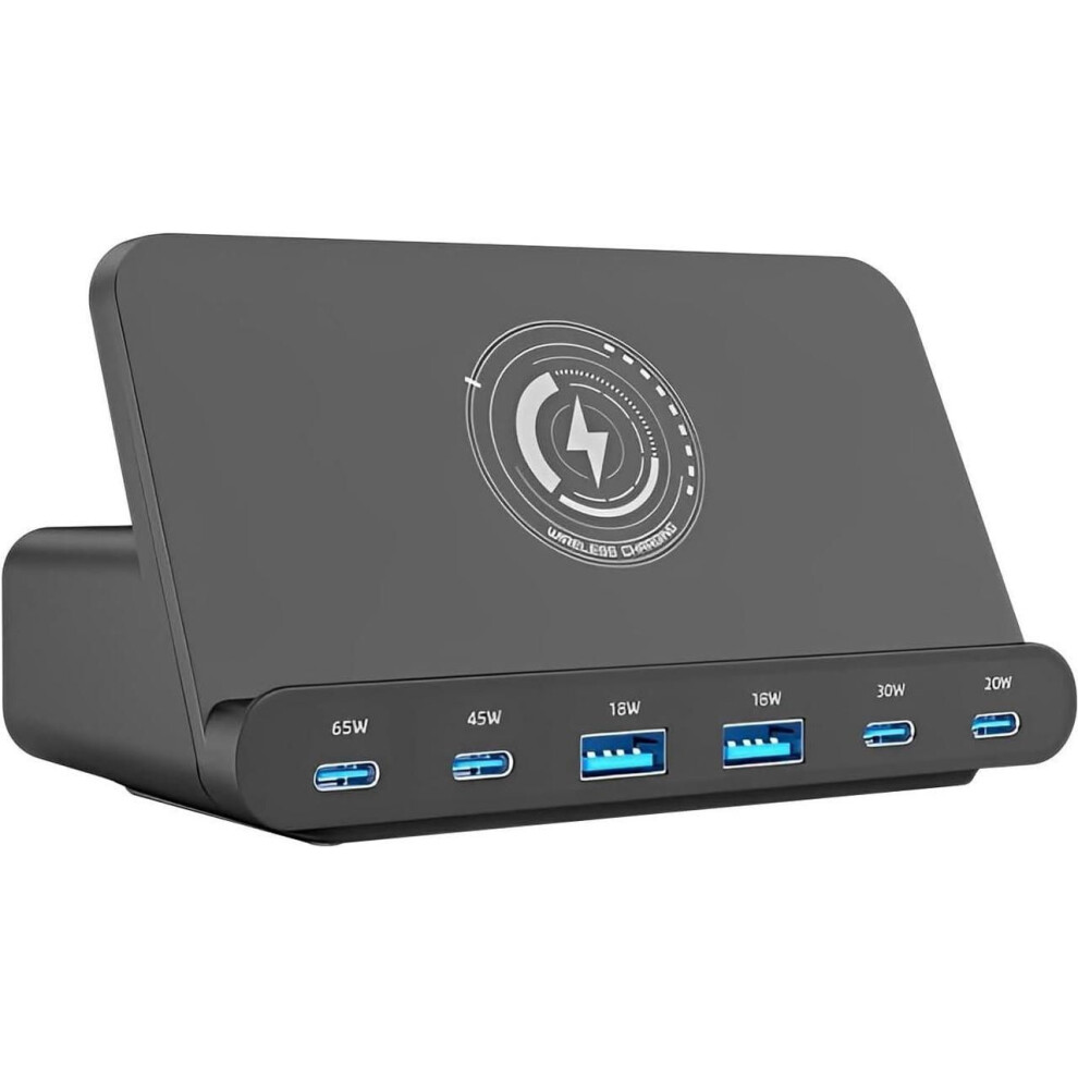 Usb C Charger 160W 6 Port Desktop Wireless Charger Stand,Multiport Usb C Charging Station With Pd Qc 3.0 Fast Charging And 15W Wireless Charging For M 609808354300