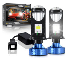 2PCS H4 LED Projector Lens Headlight Bulb Hi/Lo Beam 6000K 20000LM 30W