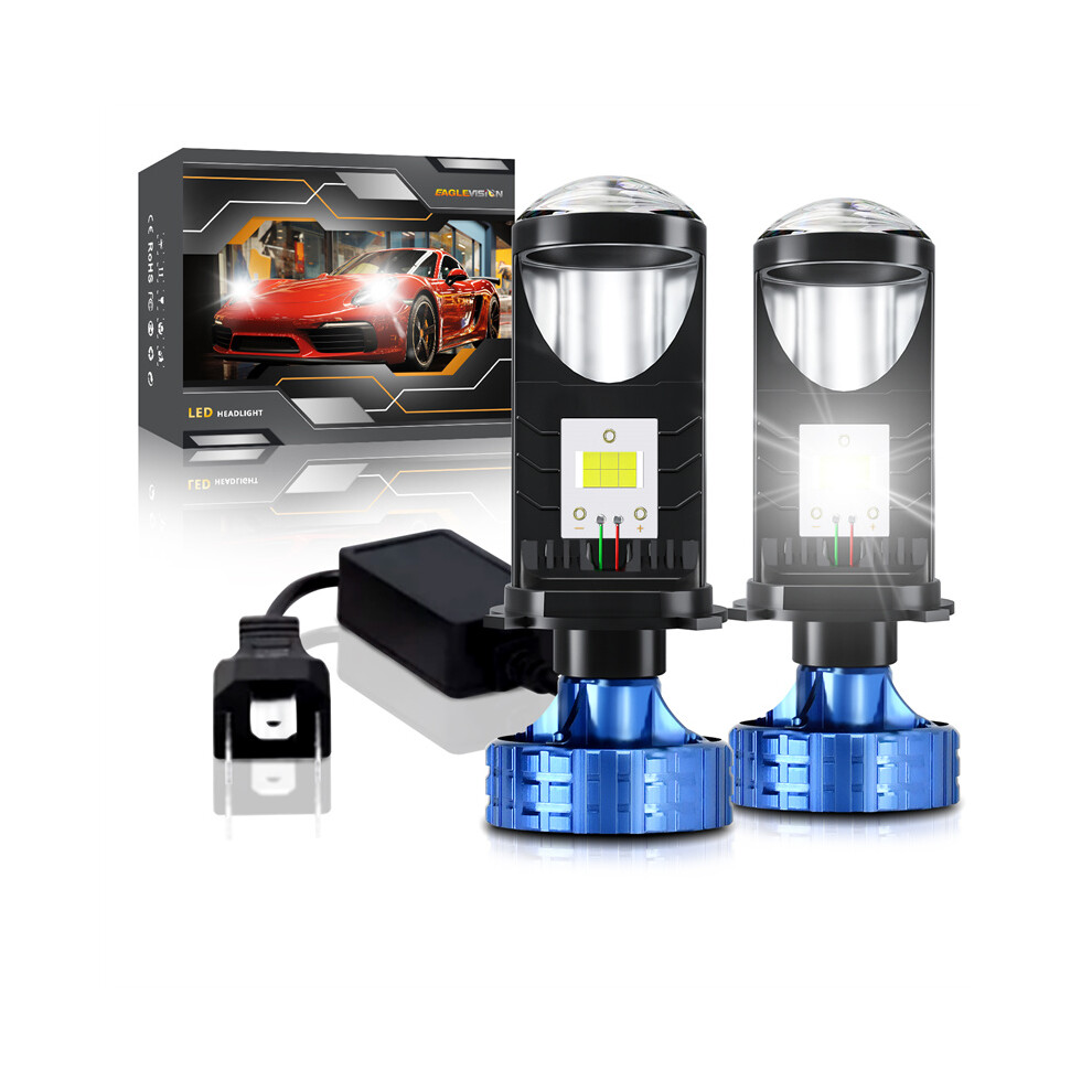 2Pcs H4 Led Projector Lens Head Bulb Hi/Lo Beam 6000K 20000Lm 30W Light 110691659569
