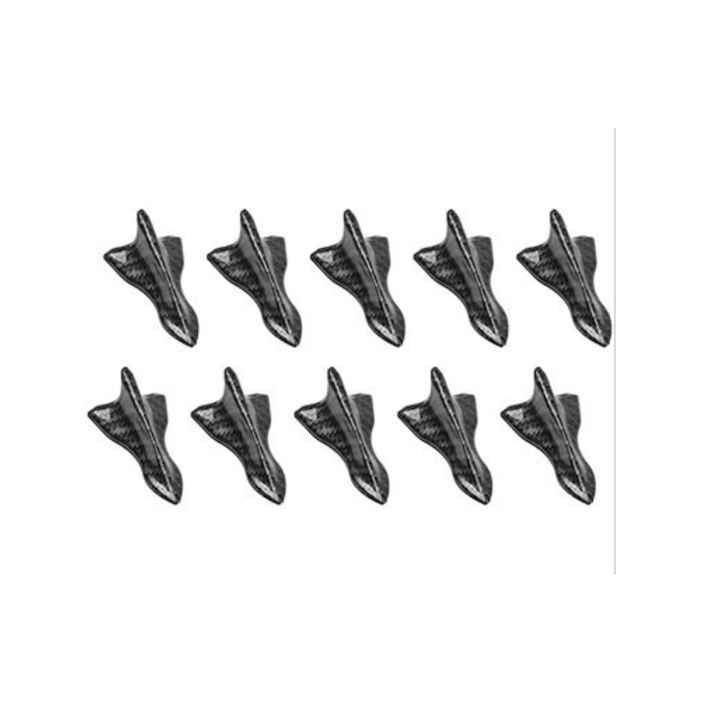 (Carbon Pattern) 10Pcs Shark Fin Diffuser Vortex Generator Car Wing Roof Spoiler Bumper Universal 110691680679