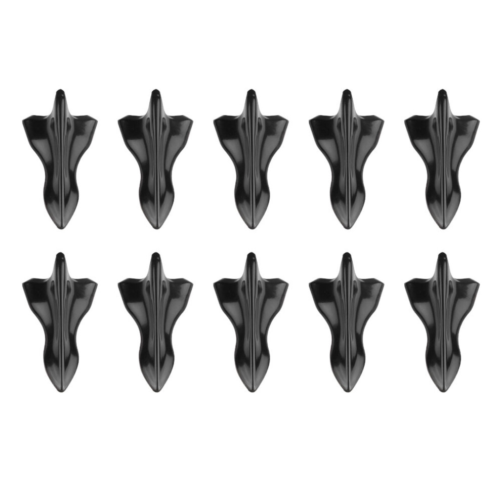 (Black) 10Pcs Shark Fin Diffuser Vortex Generator Car Wing Roof Spoiler Bumper Universal Black 110691680662