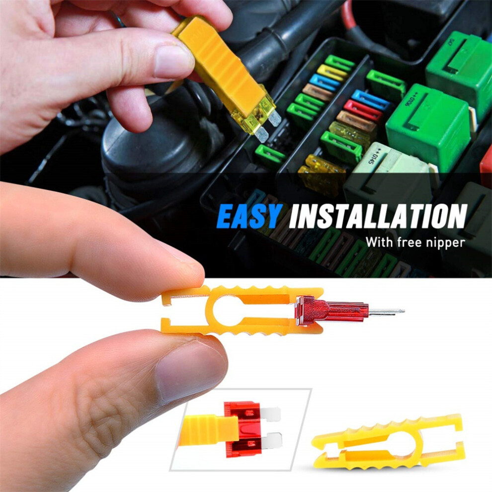 120Pcs Standard Blade Fuses 5A-30A Amp 14Awg Atc/Ato Inline Fuse Holder For Car 110691671110