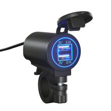 Dual USB Fast Charger Socket Power Outlet Adapter for Car Motorcycle Boat