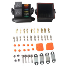12V 6-Way Waterproof Relay Box with ATC/ATO Fuses for Automotive Use
