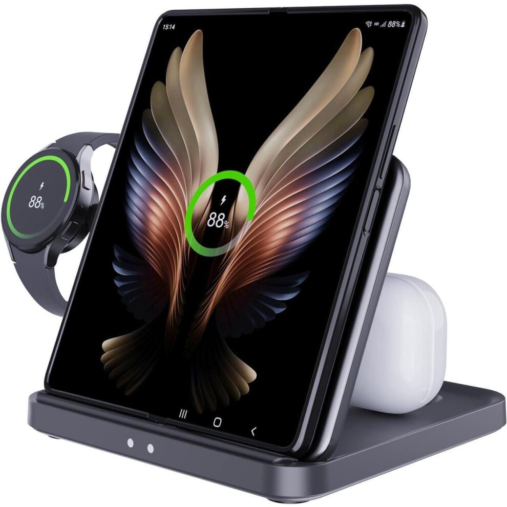 For Samsung Z Fold 6/5 Wireless Charger Station 3 In 1 Foldable Fast Charging Stand Dock For Galaxy Z Fold 4/, Z Flip 6/5/4/, S25/S24/S23/S22, Note20/ 609808354317