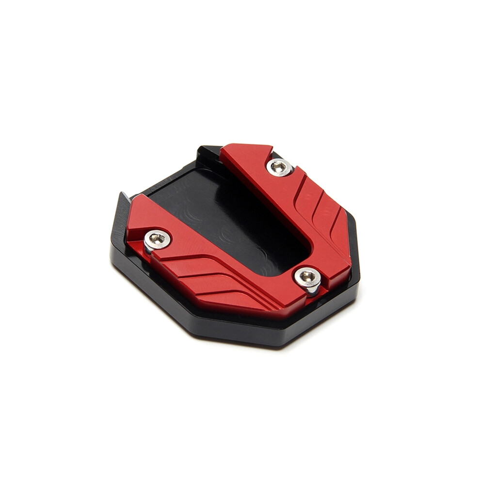 Red (Red) Aluminum Alloy Motorcycle Bike Kickstand Extender Foot Pad Support Plate