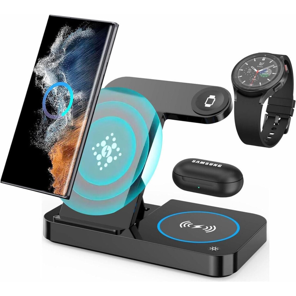 Wireless Charger For Samsung & Android Multiple Devices 3 In 1 Fast Charger Station Stand For Phone Galaxy Z Flip 5/4/3 Z Fold S24 S23 Ultra S22 S21 S 609808354485
