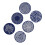 (Navy Blue) Printed Pattern Silicone Coasters Elegant Nonslip Round Cup Mat Heat Resistant Pad for Coffee Beverage Use Kitchen Tool  Red 1