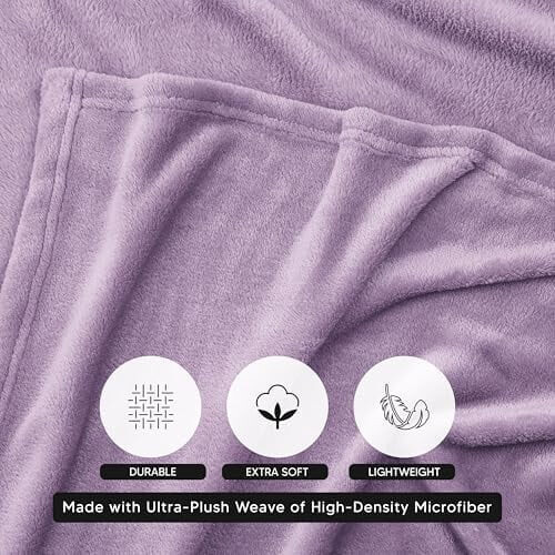 Lilac Fleece Blanket Full Size Soft Microfibre 2
