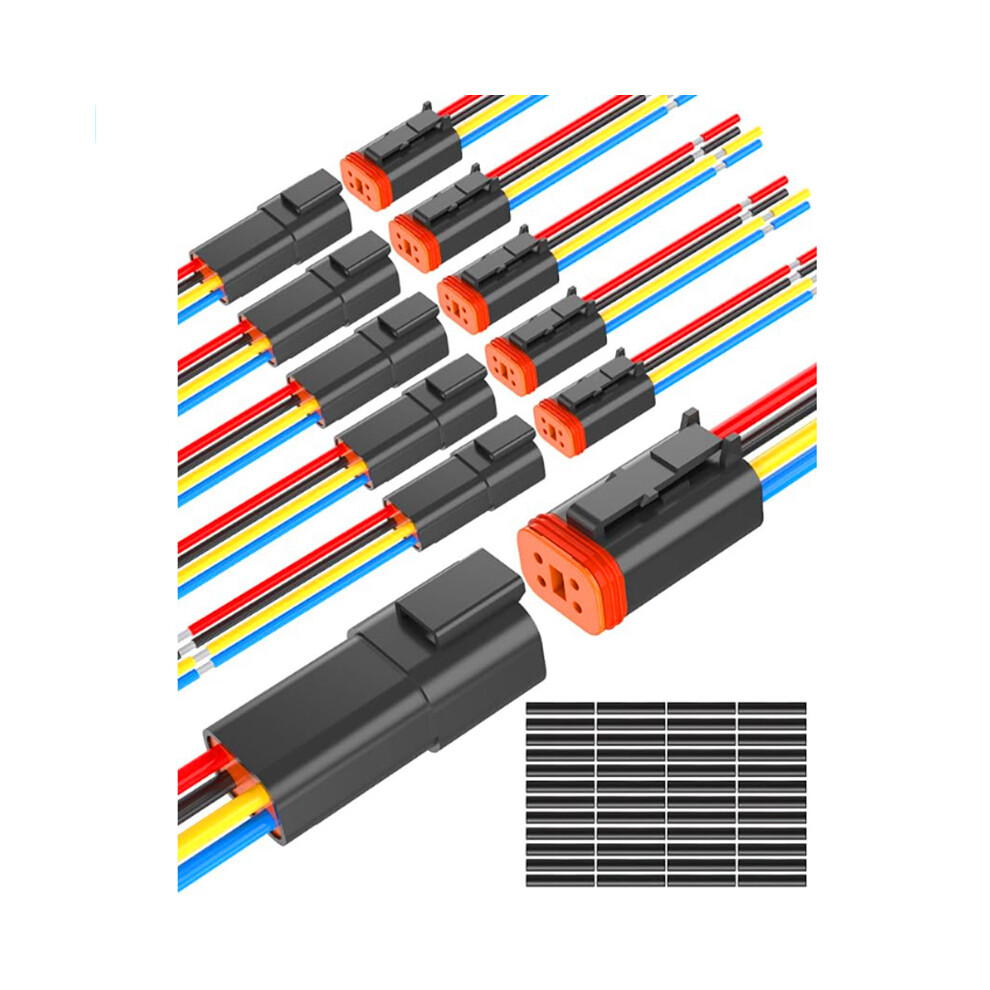 (4-Pin) 2/3/4/6-Pin Dt Wire Connector 16 Awg Waterproof Automotive Electrical 6 Pairs 110691671059