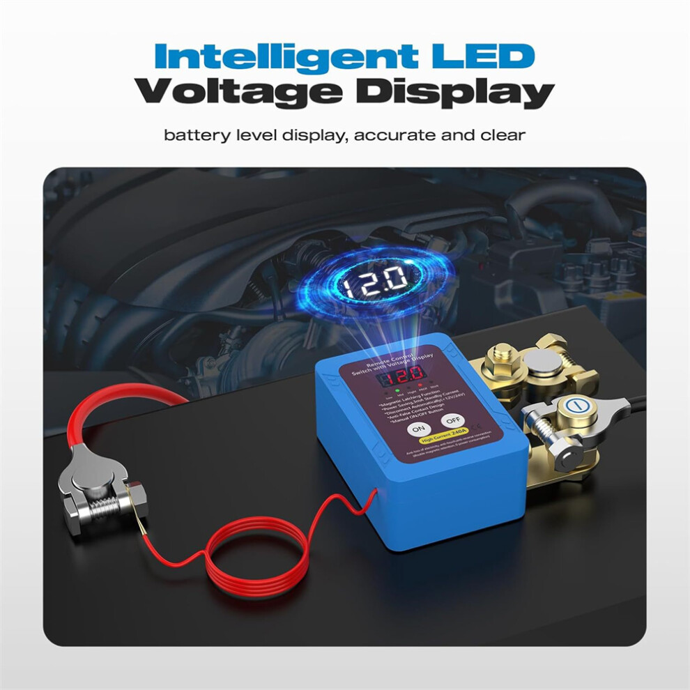 Kill Switch For Car 12V 240A Remote Battery Disconnect Switch With Led Voltmeter 110691671523