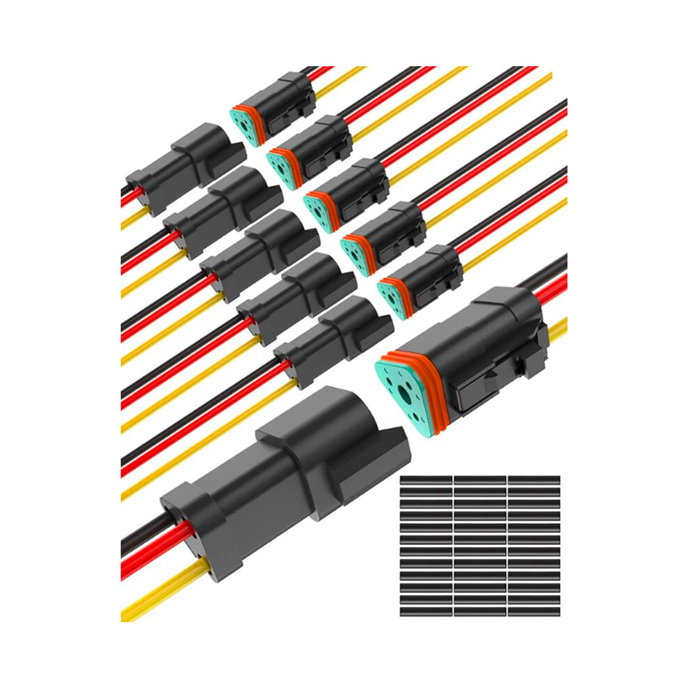 (3-Pin) 2/3/4/6-Pin Dt Wire Connector 16 Awg Waterproof Automotive Electrical 6 Pairs 110691671042