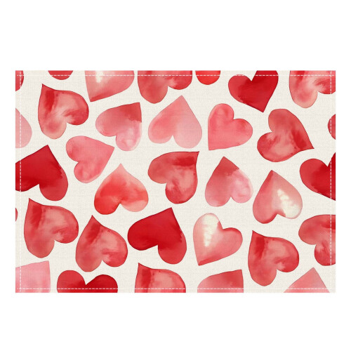 Rote Herz-Platzsets Valentinstag 45 x 28 cm 1