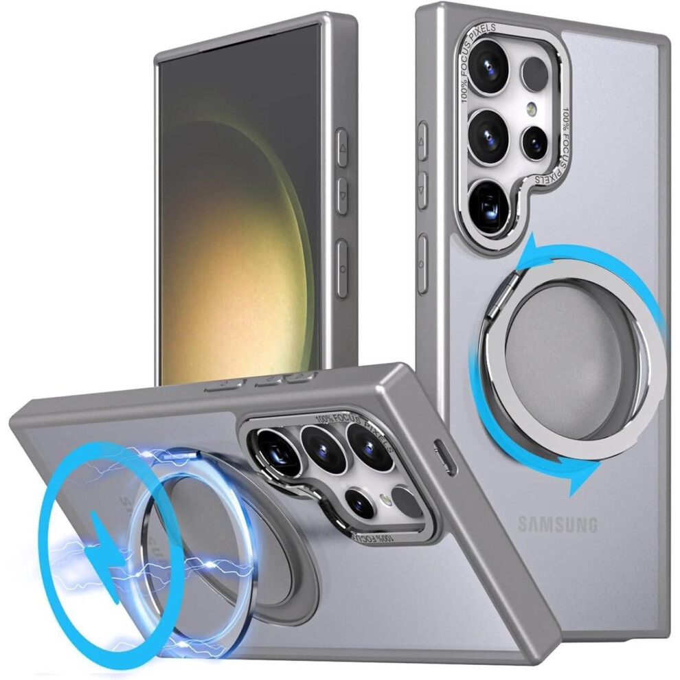 For Samsung Galaxy S23 Ultra / S22 Ultra 6.8 Inch Case With 360 Rotatable Magnetic Ring Kickstand [Compatible With Magsafe] Military Grade Shockproof 609808354645