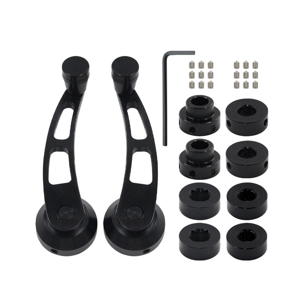 () A Pair Of Window Crank Handle Winder Aluminum For Car Wagon Door Black/Silver 110691659934