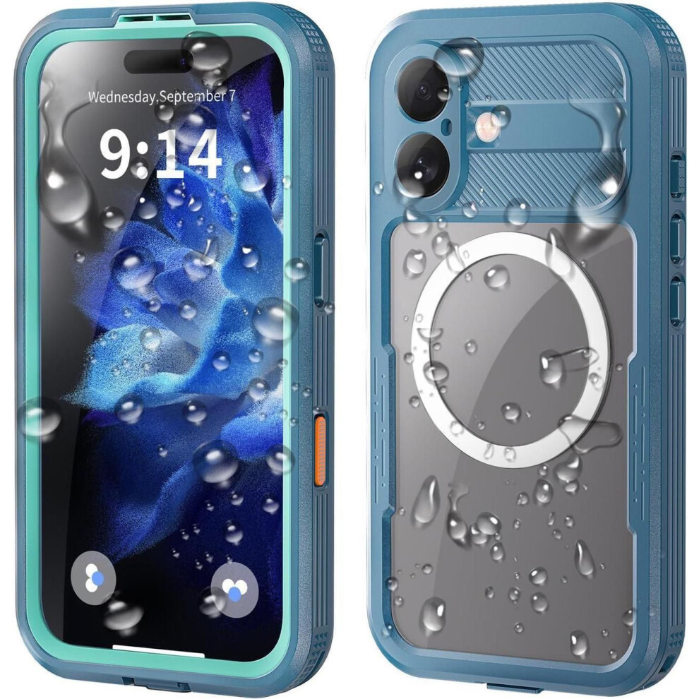 For Iphone 16 Waterproof Case Compatible With Magsafe, Magnetic Waterproof Full Body Ip68 Underwater Case Built-In Screen Protector Dropproof Dustproo 609808391084
