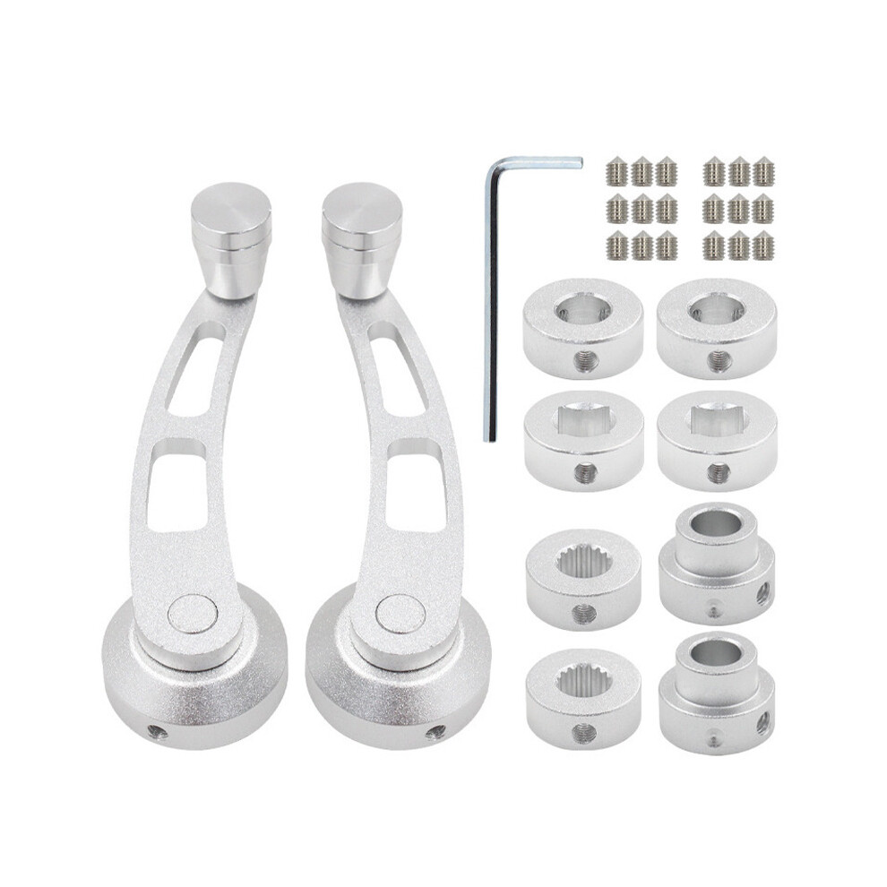 () A Pair Of Window Crank Handle Winder Aluminum For Car Wagon Door Black/ Silver/Black 110691659941
