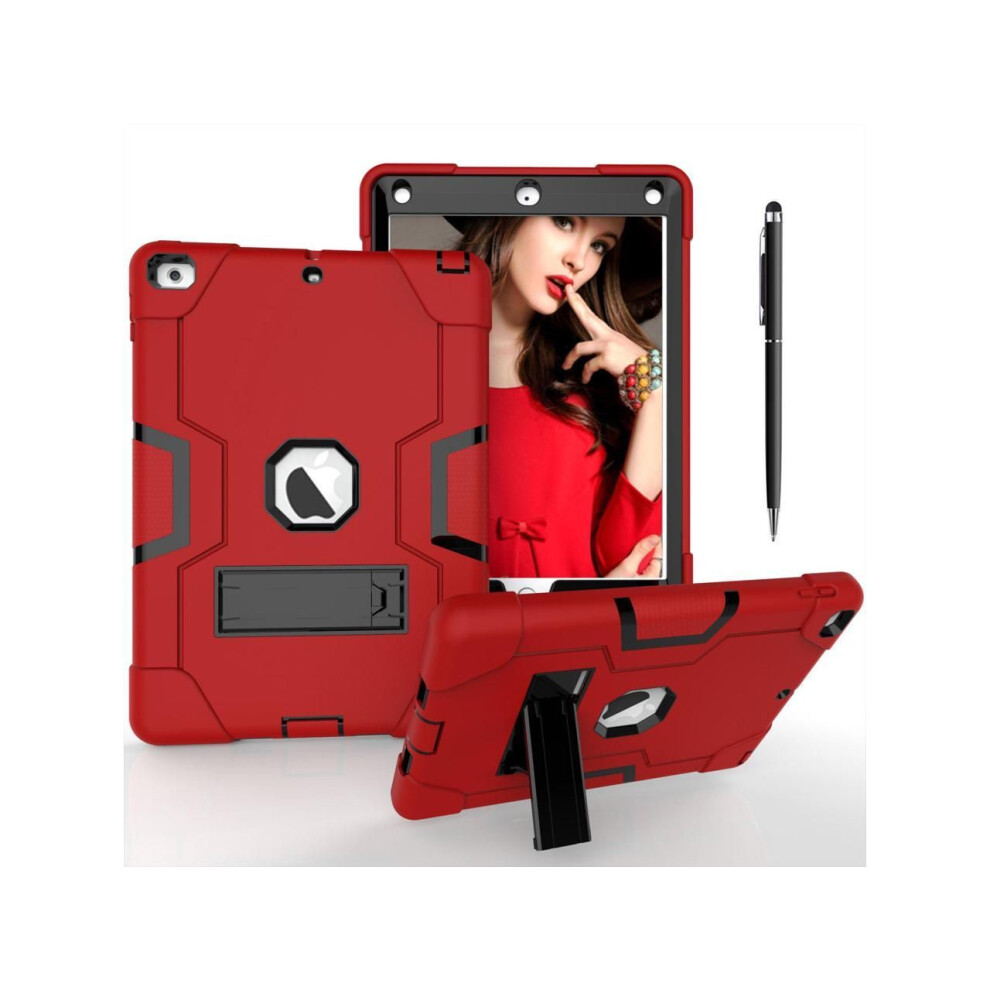 Case For Ipad 6Th/5Th Generation 9.7 Inch 2018 2017 With Kickstand, Hybrid Shockproof Protective Cover With Stylus Pen 609808379136