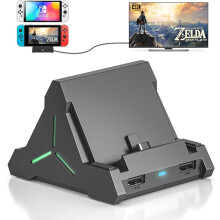 TV Switch Dock for Nintendo Switch/Switch OLED, Portable Switch Docking Station Support 4K TV HDMI Adapter,Switch Charging Dock Station with 4 Game Sl